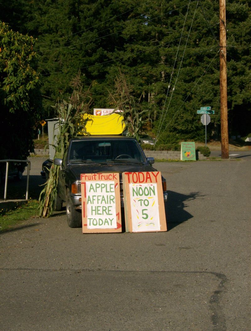 the iconic fruit stand truck and sign